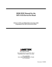 Ametek MP1 SCR Manual
