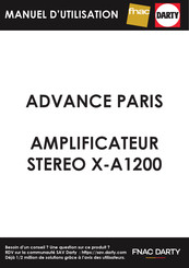 Advance acoustic X-A1200 Quick Start Manual
