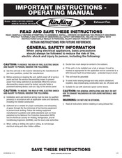 Air King AK80LS Operating Manual