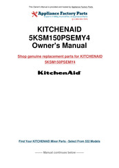 KitchenAid 5KSM150PSEMY4 Instructions Manual
