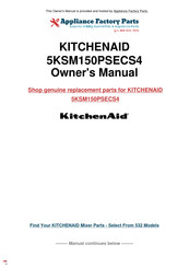 KitchenAid 5KSM150PSECS4 Instructions Manual