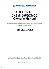 KitchenAid 5KSM150PSCMC0 Instructions Manual