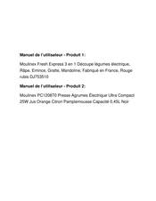 Moulinex Fresh Express 3 Instructions Manual