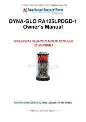 Dyna-Glo Delux RA125LPDGD-1 Operating Instructions & Parts Manual