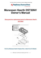 Monessen Hearth DST30NV Installation And Operating Instructions Manual