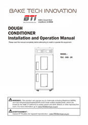 BTI TDC-30D-2R Installation And Operating Manual