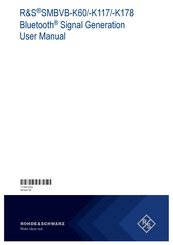 Rohde & Schwarz R&S SMBVB-K118 User Manual