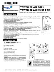 Johnson Controls TOWER 32 AM PG2 Installation Instructions Manual