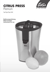 SOLIS KJ-1008 Instructions For Use Manual