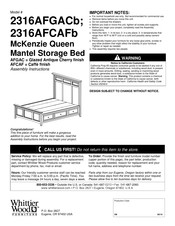 Whittier Wood Furniture McKenzie 2316AFGACb Assembly Instructions Manual