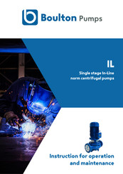 Boulton Pumps IL 150-250 Instruction For Operation And Maintenance