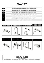 ZUCCHETTI SAVOY ZSA698 Installation Instructions Manual