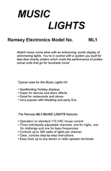 Ramsey Electronics ML1 MUSIC LIGHTS Manual