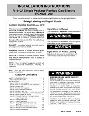 International comfort products RHX060 Installation Instructions Manual