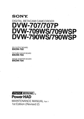 Sony Digital BETACAM BKDW-704 Maintenance Manual
