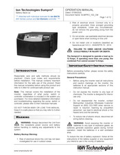 Metropolitan Industries Ion Technologies Sumpro iB30102 Operation Manual