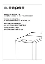 Aspes ALT110 Installation, Operating And Maintenance Instructions For The Installer And The User