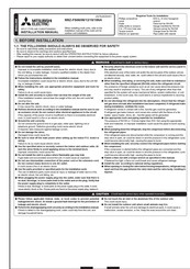 Mitsubishi Electric MSZ-FS18NA Installation Manual