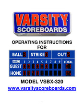 VARSITY Scoreboards VSBX-320 Operating Instructions Manual