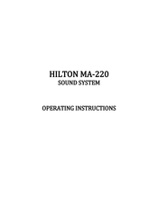 hilton MA-220 Operating Instructions Manual