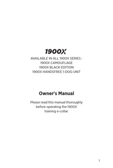 Dogtra 1900X HANDSFREE 1-DOG UNIT Owner's Manual