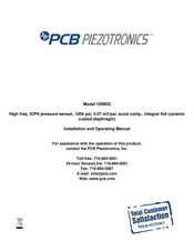 PCB Piezotronics ICP 109B02 Installation And Operating Manual