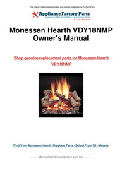 Monessen Hearth VDY18 Installation And Operating Instructions Manual
