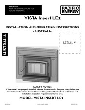 Pacific energy VISTA LE2(M) Installation And Operating Instructions Manual