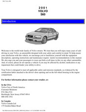 Volvo 2001 S60 Manual
