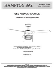 HAMPTON BAY NIREMONT CF46NIR3BK Use And Care Manual