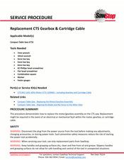 SawStop CTS-042 Service Procedure