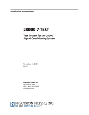 PRECISION FILTERS 28000-7-TEST Installation Instructions Manual
