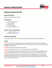 SawStop JSS-120A60 Service Procedure