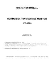 IFR IFR-1900 Instruction Manual