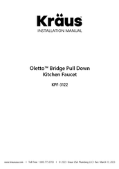 Kraus Oletto KPF-3122SFACB Installation Manual