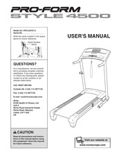 ICON PRO-FORM STYLE 4500 User Manual