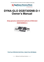 Dyna-Glo DGB730SNB-D User's Manual And Operating Instructions