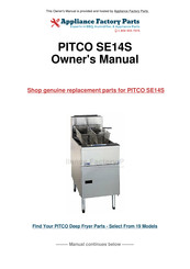 Pitco SEH Series Installation And Operation Manual