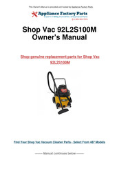 Shop-Vac 92L Series User Manual