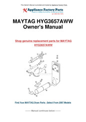 Maytag HY-1 Use & Care Manual