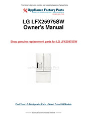 LG LFX25975SW User's Manual & Installation Instructions