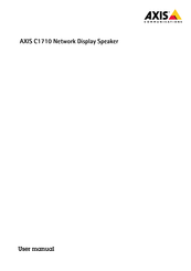 Axis C1710 User Manual