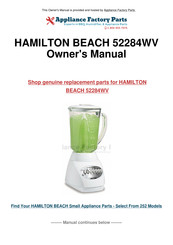 Hamilton Beach 50117R - Eclectrics 48 oz Blender Recipes And User Manual