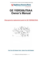 GE YISR309JT Owner's Manual