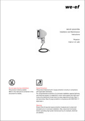 WE-EF FLB141 Installation And Maintenance Instructions Manual