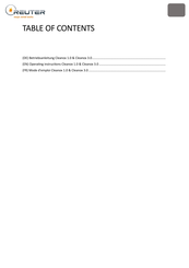 REUTER Cleanox 3.0 Operating Instructions Manual