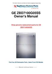 GE Monogram ZBD7000 Series Owner's Manual