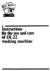 Zanussi DL 22 Instructions Manual