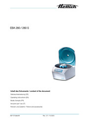 Hettich EBA 280 S Operating Instructions Manual