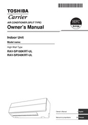 Toshiba Carrier RAV-SP180KRT-UL Owner's Manual